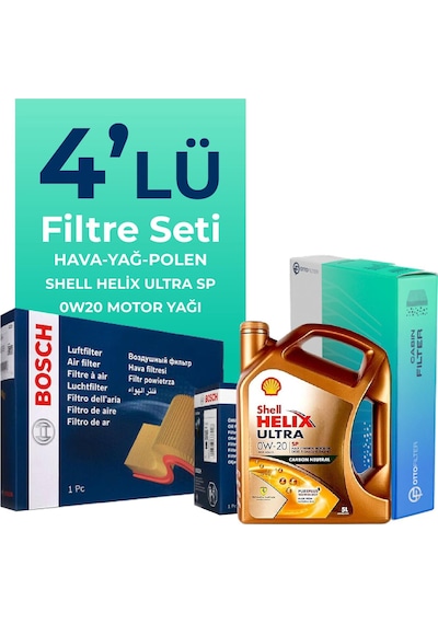 Bosch Fiat Egea 1.3 Dizel Filtre Bakım Seti Shell Motor Yağlı (2019-2023) 4 Lü