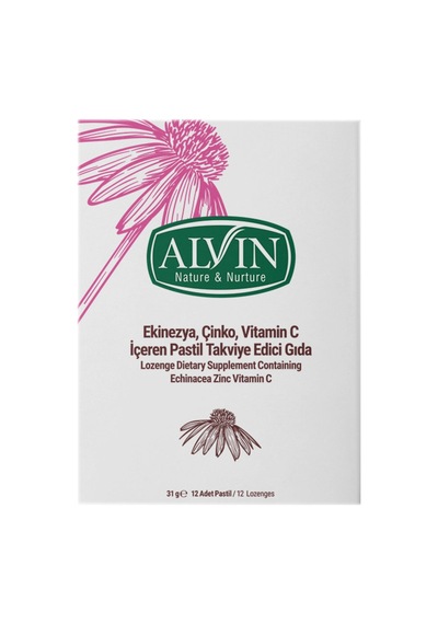 Alvin Pastil Ekinezya Çinko Vitamin C 12'li 31 G - 7 Adet Tarı