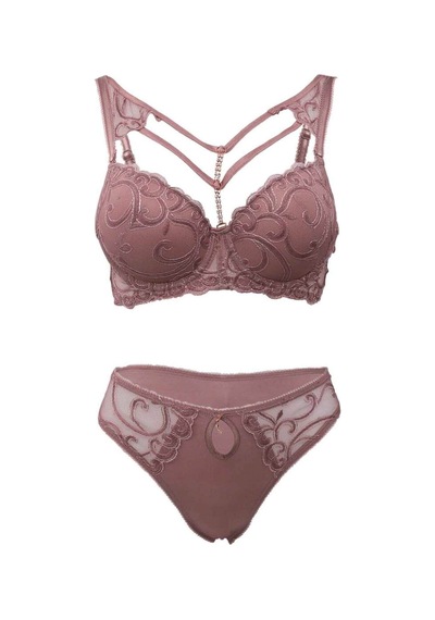 Le Jardin 5010 Silikonlu Taşlı Sütyen Takım Pembe - 35576979 Pembe - 35576979 Pembe