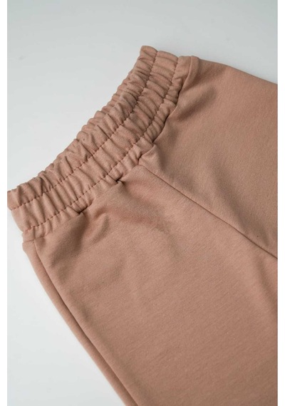 Heyadventure Erkek / Kız Çocuk Jogger Eşofman Altı Cepsiz Paçası Kaşkorseli Bej Bej