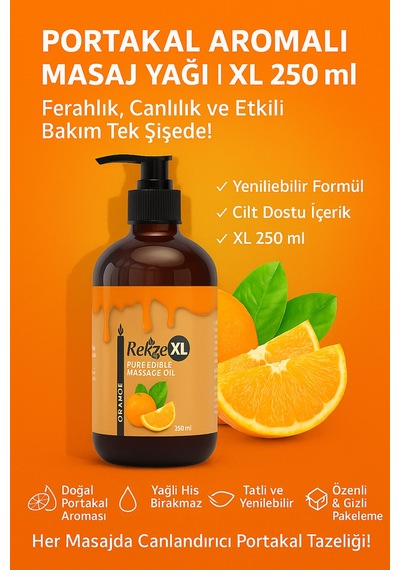 Aromaterapi Etkili Masaj Yağı Seti: Portakal 250 Ml & Çilek 120 Ml %100 Doğal Ve Yenilebilir. - 813053539