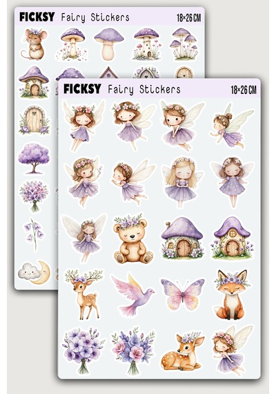 Sevimli Peri Sticker Seti - 55 Adet Etiket Çıkartma Diğer