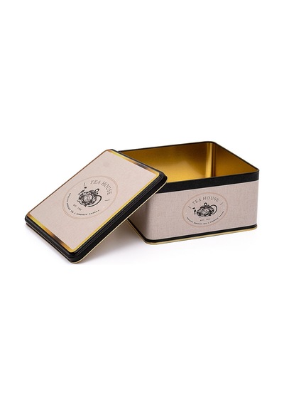 Azura Tea Desenli Kare Metal Saklama Kabı 19.8 x 19.8 x 10 CM 3.7 L Çok Renkli