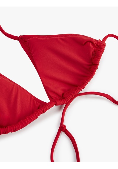 Koton Boyundan Bağlamalı Üçgen Bikini Üstü Kırmızı 6sak10012mm