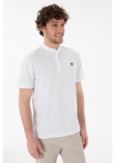 U.S. Polo Assn. Erkek Regular Fit Hakim Yaka Beyaz Basic Tişört 50305914-VR013 U.S. Polo Assn. Erkek Regular Fit Hakim Yaka Beyaz Basic Tişört 50305914-VR013
