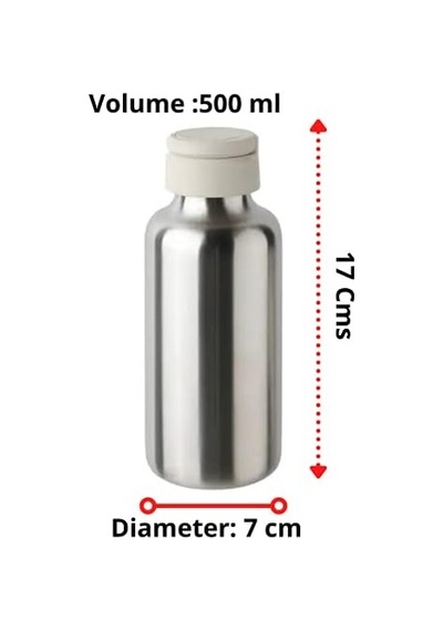 Su Şişesi Paslanmaz Çelik/bej 0,5 L Açık Beyaz