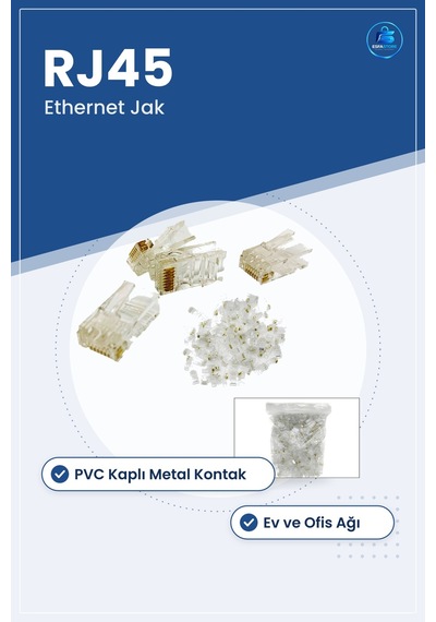 Standart Rj45 Ethernet Jak Network Aksesuarı Pvc Kaplı Metal Kont