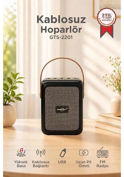 Özel Seri Torima Bluetooth Speaker Kablosuz Hoparlör Gts-2201 Siyah Genç Ses Cihazı Seyyar