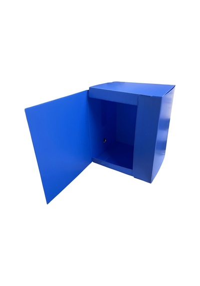 Tr Arşiv Klasörü 29x25x36cm A4 İçin Oluklu Plastik Mavi Lastikli Sırt Etiketli Metal Parmak Halkalı Arşiv Kutusu