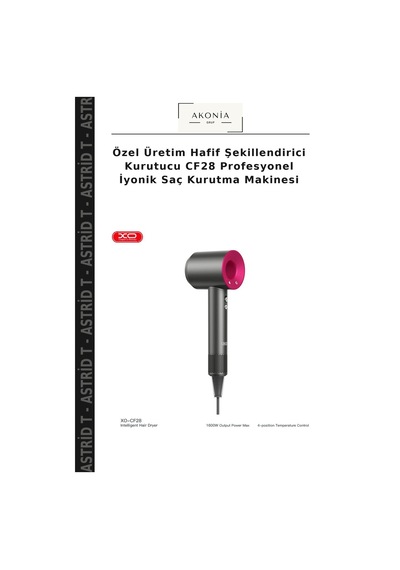 Özel Üretim Hafif Şekillendirici Kurutucu Cf28 Profesyonel İyonik Saç Kurutma Makinesi