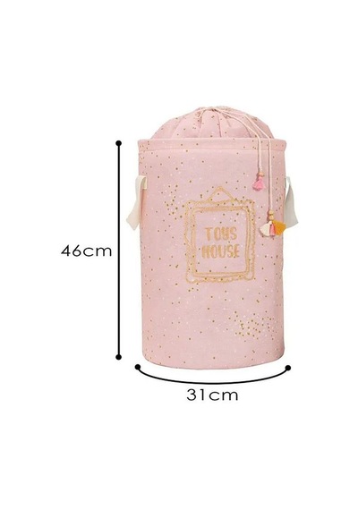 2 Adet Baby Yuvarlak Torbalı Sepet/oyuncak Sepeti/kirli Çamaşır Pembe