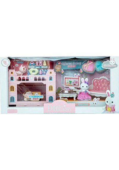 Kız Çocuk Oyuncak Bay Dreamy Oturma Odası Ve Ranzalı Mini Tavşan Oyun Seti Eğiticii