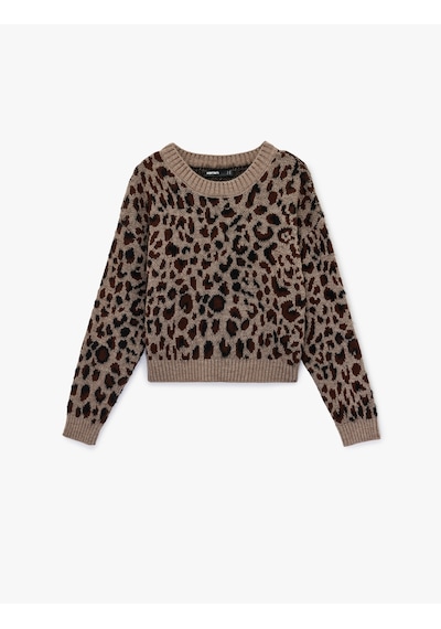 Koton Uzun Kollu Geniş Yuvarlak Yaka Leopar Desenli Oversize Triko Kazak Leopar Desenli 6wak90602ht Leopar Desenli Koton Uzun Kollu Geniş Yuvarlak Yaka Leopar Desenli Oversize Triko Kazak Leopar Desenli 6wak90602ht Leopar Desenli