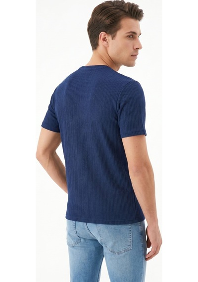 Raymons Erkek Sıfıryaka Triko Tişört Regular Kalıp Bgl-st05566 A.lacivert