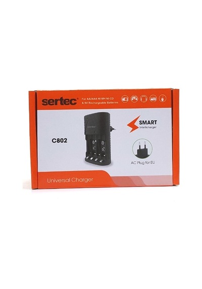 Sertec C802 Universal 4'lü Hızlı Pil Şarj Aleti Kalem-Ince-9 V N11.349
