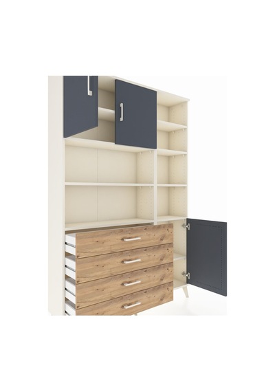Arges Dolap 9 Raflı 4 Çekmeceli 3 Kapaklı 132x30x195 Aytaşı-antrasit/çam Antrasıt/atlas Çam Arges Dolap 9 Raflı 4 Çekmeceli 3 Kapaklı 132x30x195 Aytaşı-antrasit/çam Antrasıt/atlas Çam