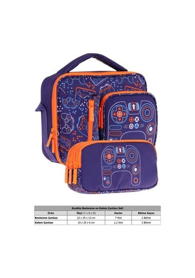 Kaukko Kids Erkek Çocuk Lacivert Turuncu Oyun Temalı Üç Bölmeli Thermo Beslenme Çantası Ve Kalemlik Seti L7281+l8281 Lacivert - Turuncu Kaukko Kids Erkek Çocuk Lacivert Turuncu Oyun Temalı Üç Bölmeli Thermo Beslenme Çantası Ve Kalemlik Seti L7281+l8281 Lacivert - Turuncu
