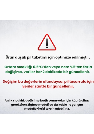 Wifi Sıcaklık Ve Nem Sensörü Tuya, Smart Life Uyumlu