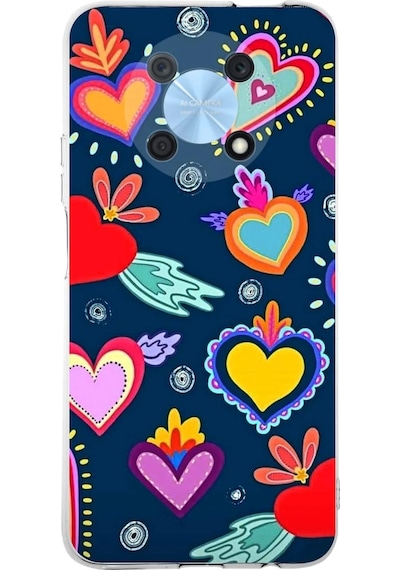Huawei Nova Y90 İle Uyumlu Retro Color 3 Kamera Korumalı Şeffaf Kılıf Şeffaf