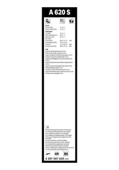 Bosch Aerotwin Silecek Seti - 600/475 Mm Skoda Octavia 2012-2021 5e3 A620s