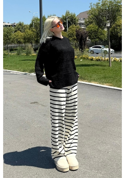 Madmext Siyah Bisiklet Yaka Kadın Buklet Kazak Mg2480 Siyah
