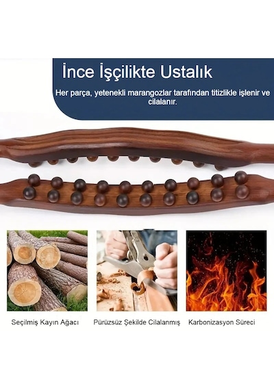 Dogal Ahsap Gua Sha Masaj Aleti 20 Masaj Noktalı Kas Gevşetme Ve Çok Yönlü Kullanım Ahşap