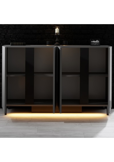 Paris Siyah Demir Ayaklı Rgb Led Işık Sistemli Antrasit Konsol Antrasit - Siyah Paris Siyah Demir Ayaklı Rgb Led Işık Sistemli Antrasit Konsol Antrasit - Siyah