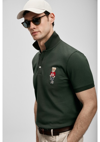 Lufian Brady Smart Erkek Polo T-shirt 111040245 Haki