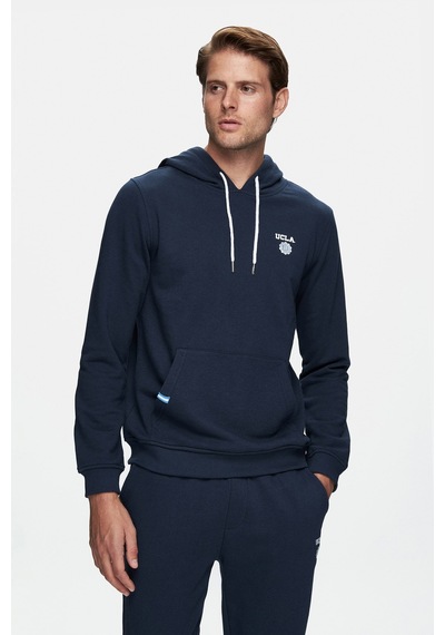 Ucla Nevada Lacivert Kapüşonlu Baskılı Standard Fit Erkek Sweatshirt Lacivert