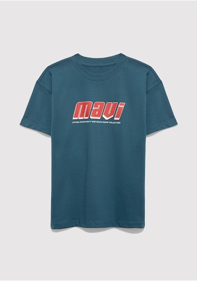 Mavi - Mavi Baskılı Mavi Tişört 6610412-70771 Yeşil