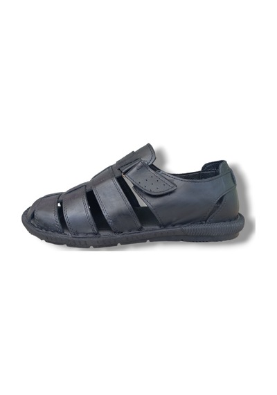 Growish Gr0152 Deri Erkek Sandalet Siyah