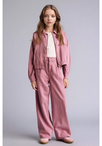 Defacto Wıde Leg Geniş Paça Tensel Pantolon Kız Çocuk G6368a826smpn429 Pembe-pn429