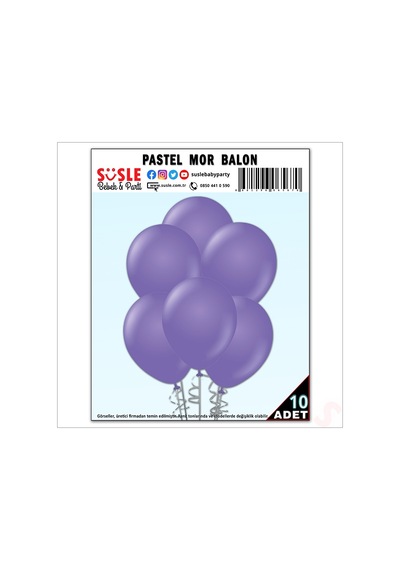 Mor Pastel Balon, 30cm X 10 Adet