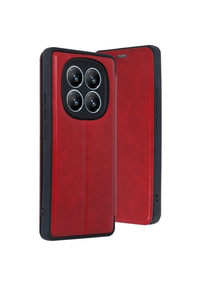 Newface - 560 - Xiaomi Redmi Note 14 Pro 4g Kılıf Flip Cover - Csmo-tex - - Kırmızı