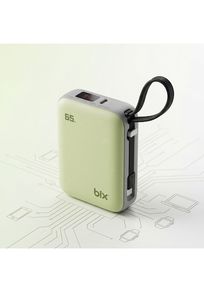 Bix Pb120 20000mah 65w Type-c Pd Kompakt Tasarımlı Dijital Göstergeli Powerbank Taşınabilir Hızlı Şarj Cihazı Yeşil