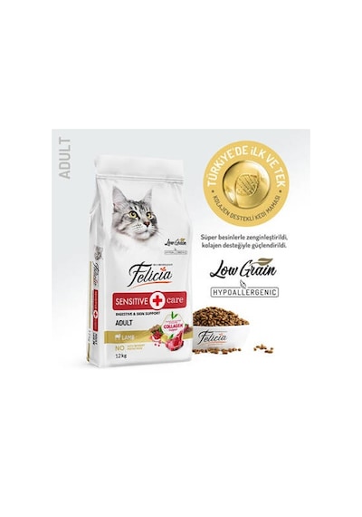 Hypoallergenic Kuzulu Düşük Tahıllı Yetişkin Kedi Maması 12 Kg