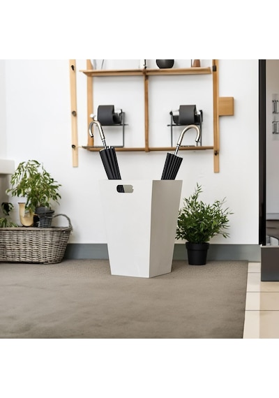 Terraguard Metal Şemsiyelik Paslanmaz - 35.5cm Kıvırcık Paspas Dahil Beyaz Diğer