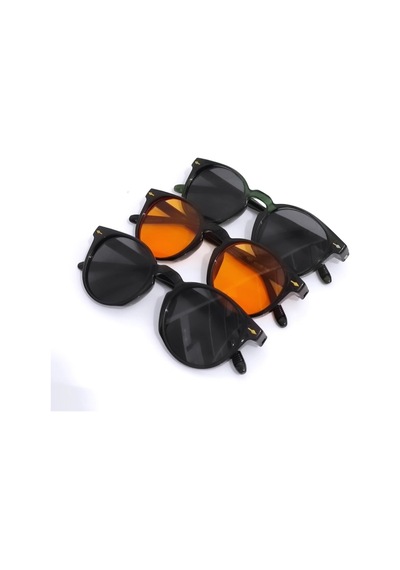 Siyah Oval Unisex Güneş Gözlüğü Çok Renkli