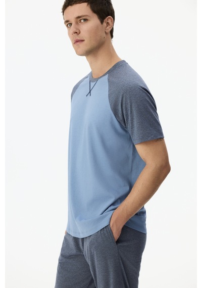 Penti Erkek Tailored Blue Pantolon Kısa Kollu Pijama Takımı Çok Renkli