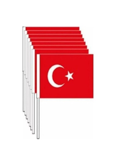 Exizticaret 100 Adet Çıtalı Orta Boy Türk Bayrağı 12cm-22cm Exiznm813 240