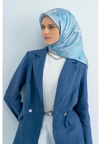 Armine İpek Eşarp 2026 Yaz - 9505-02 Soft Mavi Sura