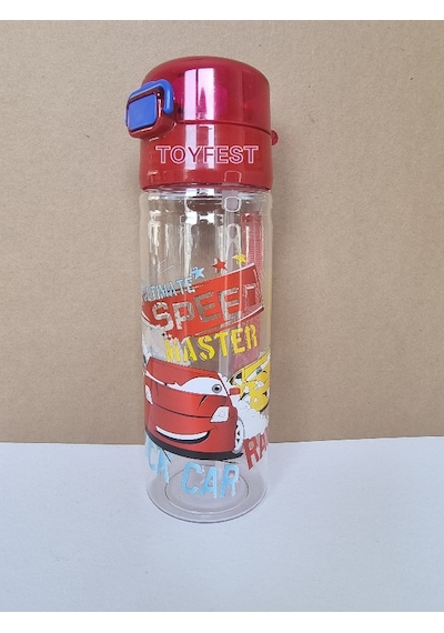 Pipetli Suluk Matara - Kilit Kapaklı Speed Master Car Hızlı Araba Temalı - 500 Ml