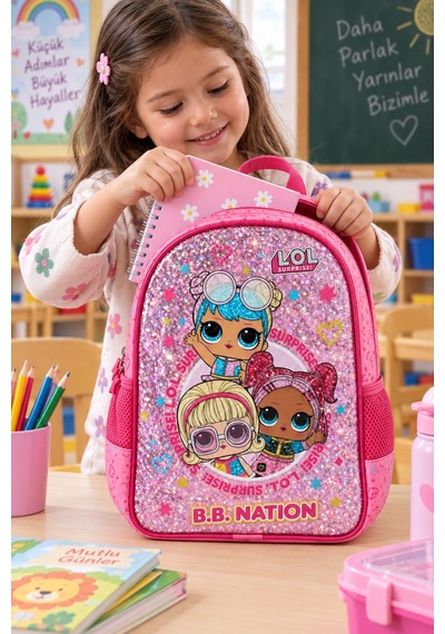 Lol Surprise Anaokulu Okul Çantası Çocuk Sırt Çantası Günlük Kullanım 30 X 23 X 9 Cm Çok Renkli