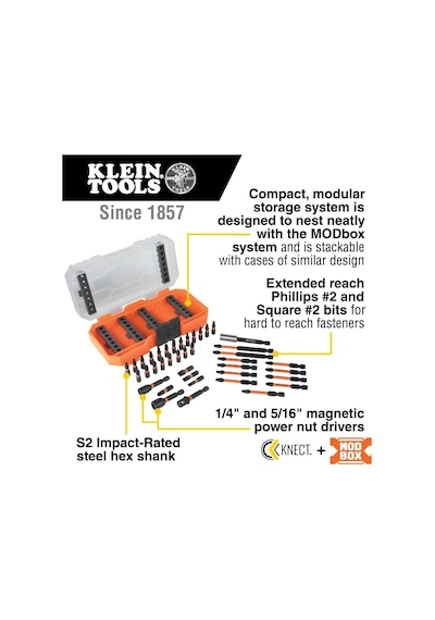 Klein Tools 33801 Darbeli Sürücü Ucu Seti, Proflex, S2 Çelik Phil