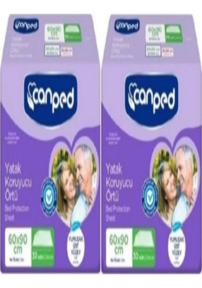 Yatak Koruyucu Örtü 60cm X 90cm 30'lu 2 Paket 2x30 60 Adet