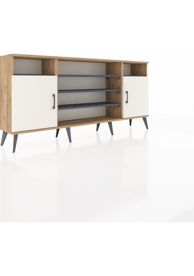 Arges Konsol 5 Raflı 2 Kapaklı 176x30x83 Çam-aytaşı/antrasit Aytaşı/antrasit Arges Konsol 5 Raflı 2 Kapaklı 176x30x83 Çam-aytaşı/antrasit Aytaşı/antrasit