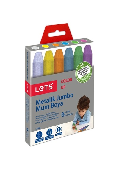 Lets 6 Renk Metalik Jumbo Mum Boya L-6506