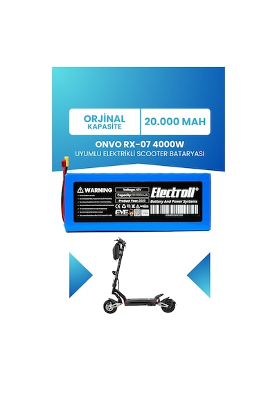 Onvo Rx-07 4000w 60v 20ah Elektrikli Scooter Bataryası Mavi