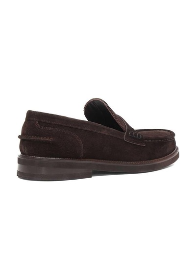 Erkek Kahverengi Süet Deri Loafer