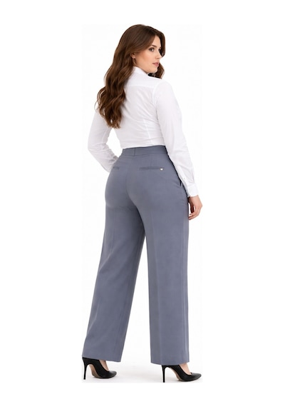 Kübra Kadın Boru Paça Kumaş Pantolon Bgl-st05386 Koyu Gri